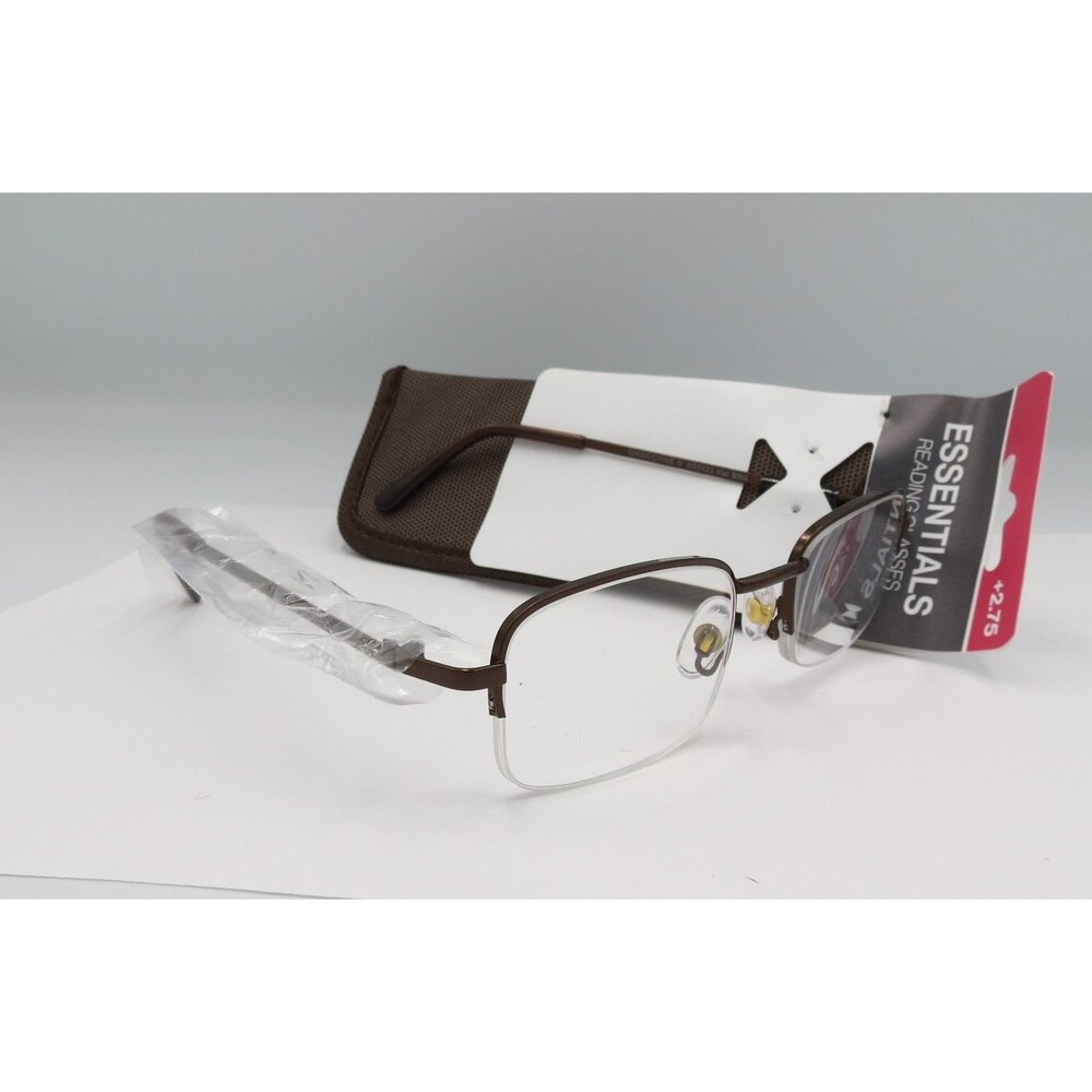 ESSENTIALS Reading Glasses +2.75 Semi-Rimless HAL BRN Brown